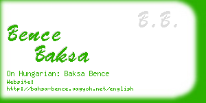 bence baksa business card